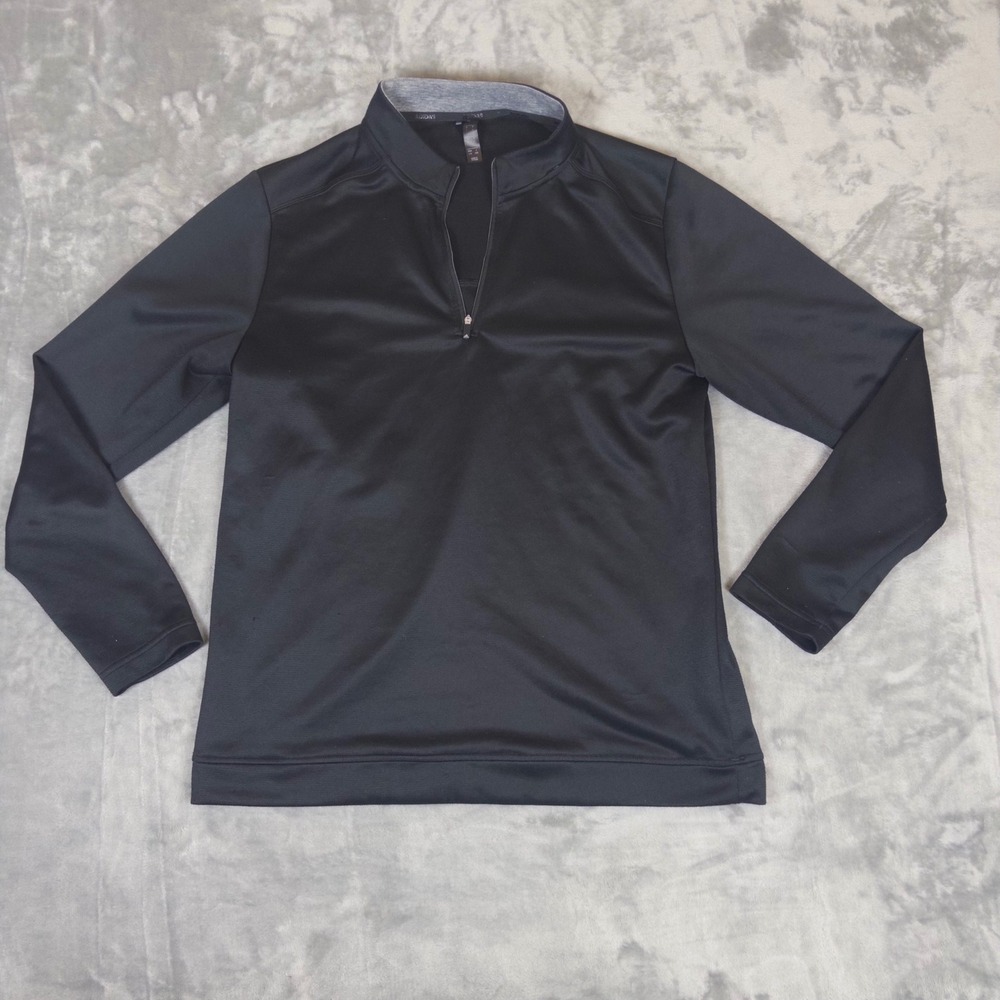 Adidas Quarter Zip Pullover Mens Large Black GM4298 Long Sleeve Training Top